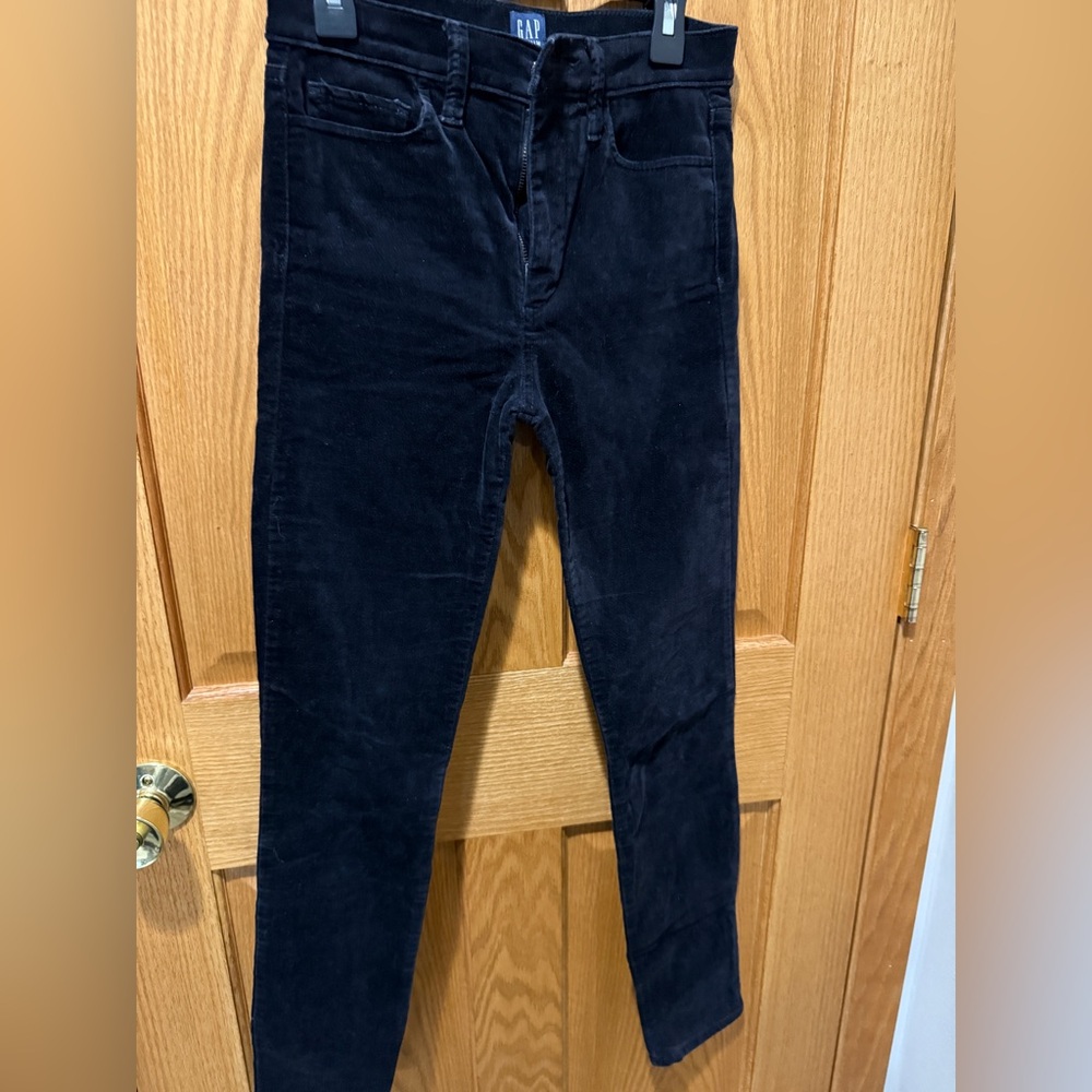 GAP black velvet skinny pant Size 24